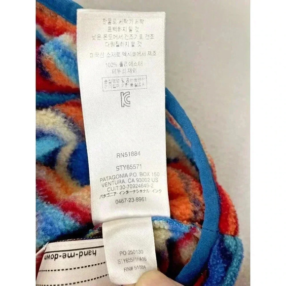 Patagonia Lightweight Synchilla Snap-T Pullover Fleece Blue Red Youth Size M - Picture 11 of 12